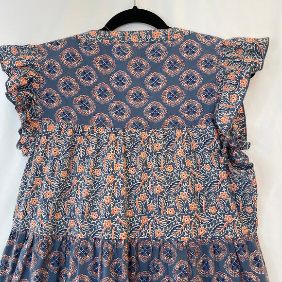 Roller Rabbit Blue and Orange Midi Dress - Picture 9 of 10